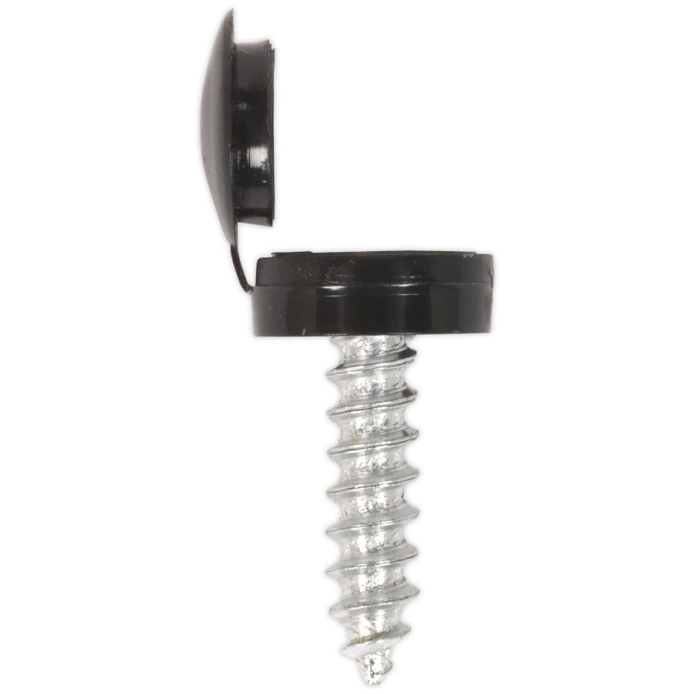 Sealey Number Plate Screws and Black Flip Caps