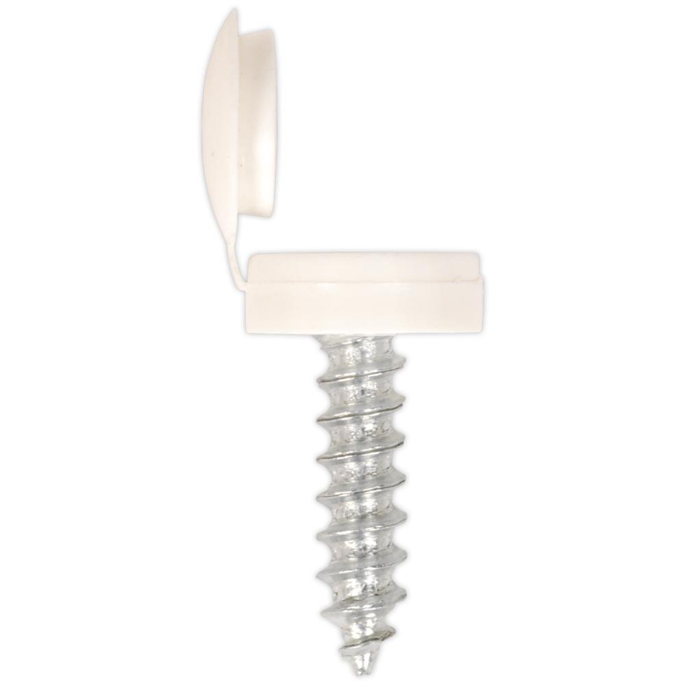 Sealey Number Plate Screws and White Flip Caps