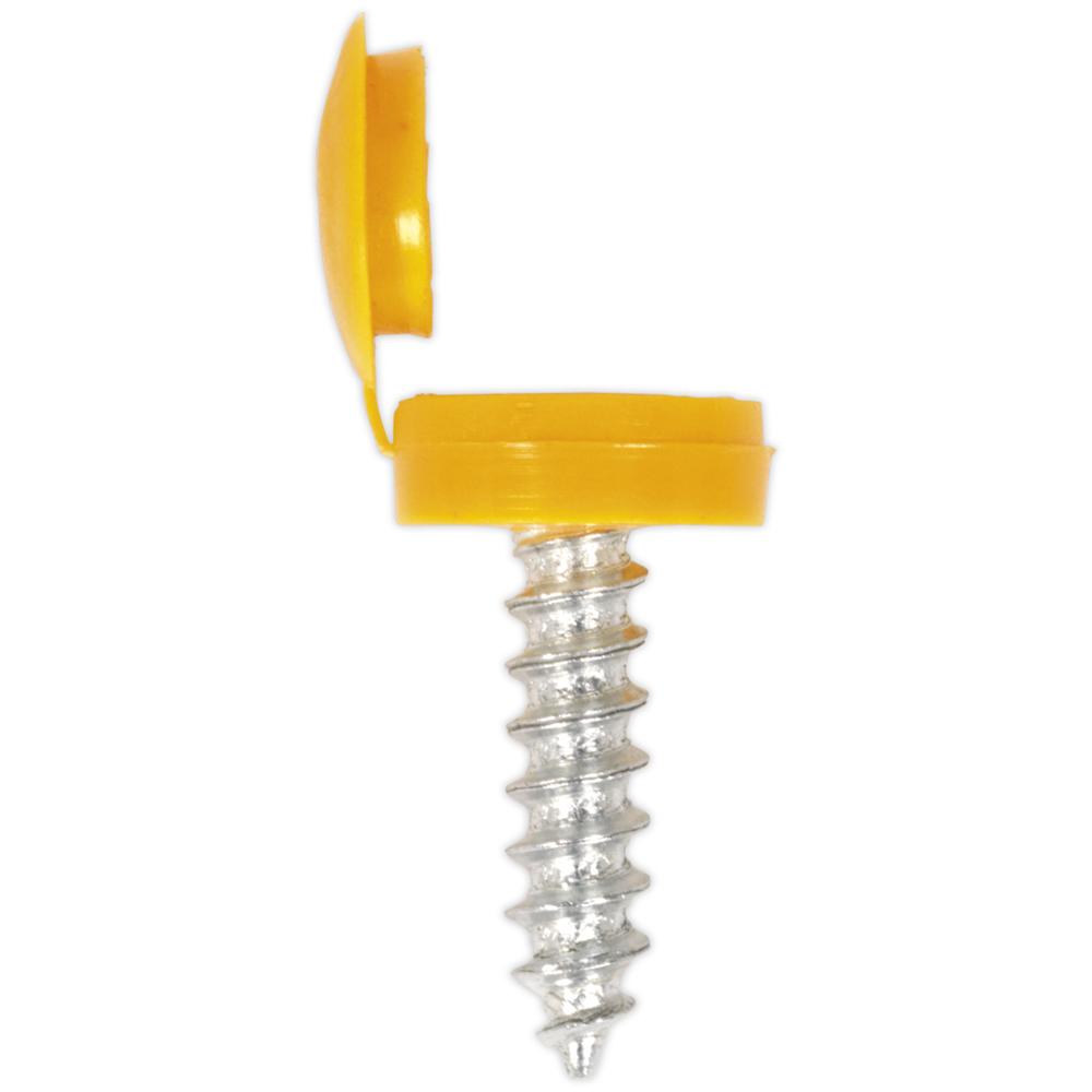 Sealey Number Plate Screws and Yellow Flip Caps