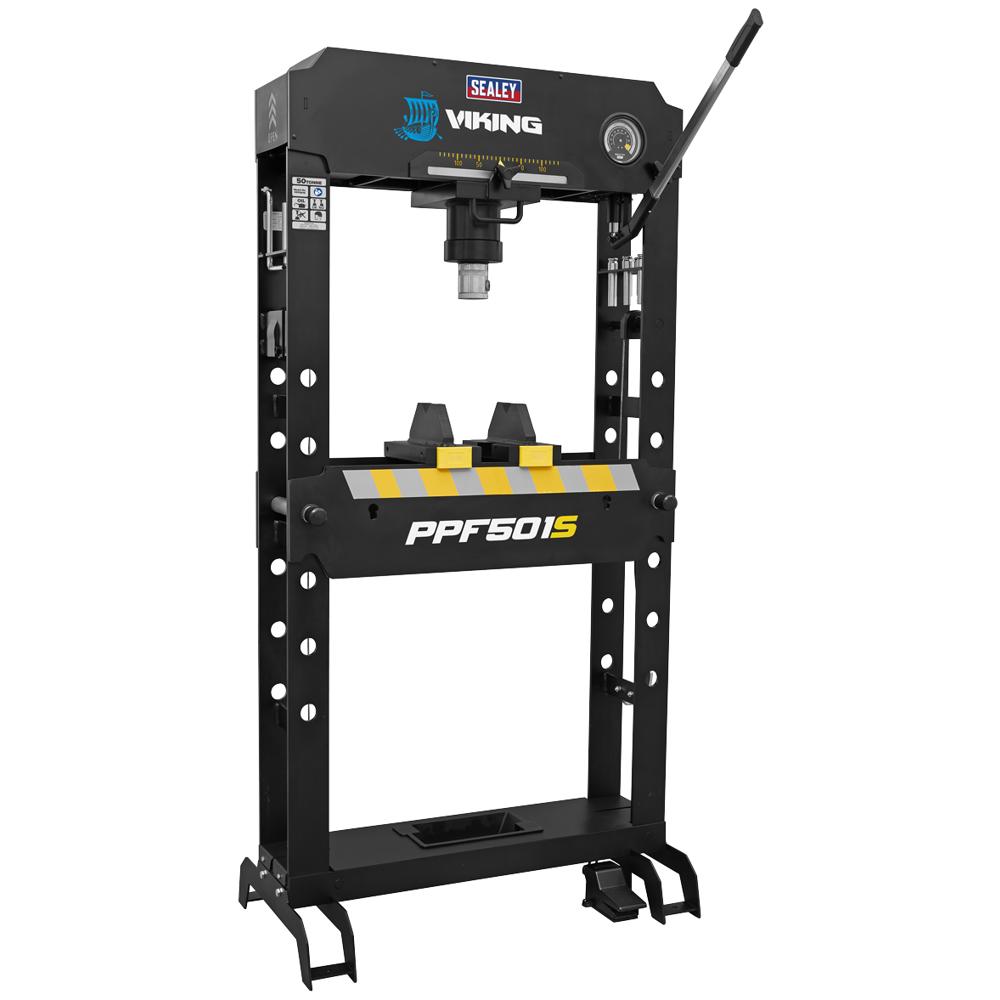 Sealey Viking Floor Air / Hydraulic Press with Sliding Ram and Foot Pedal