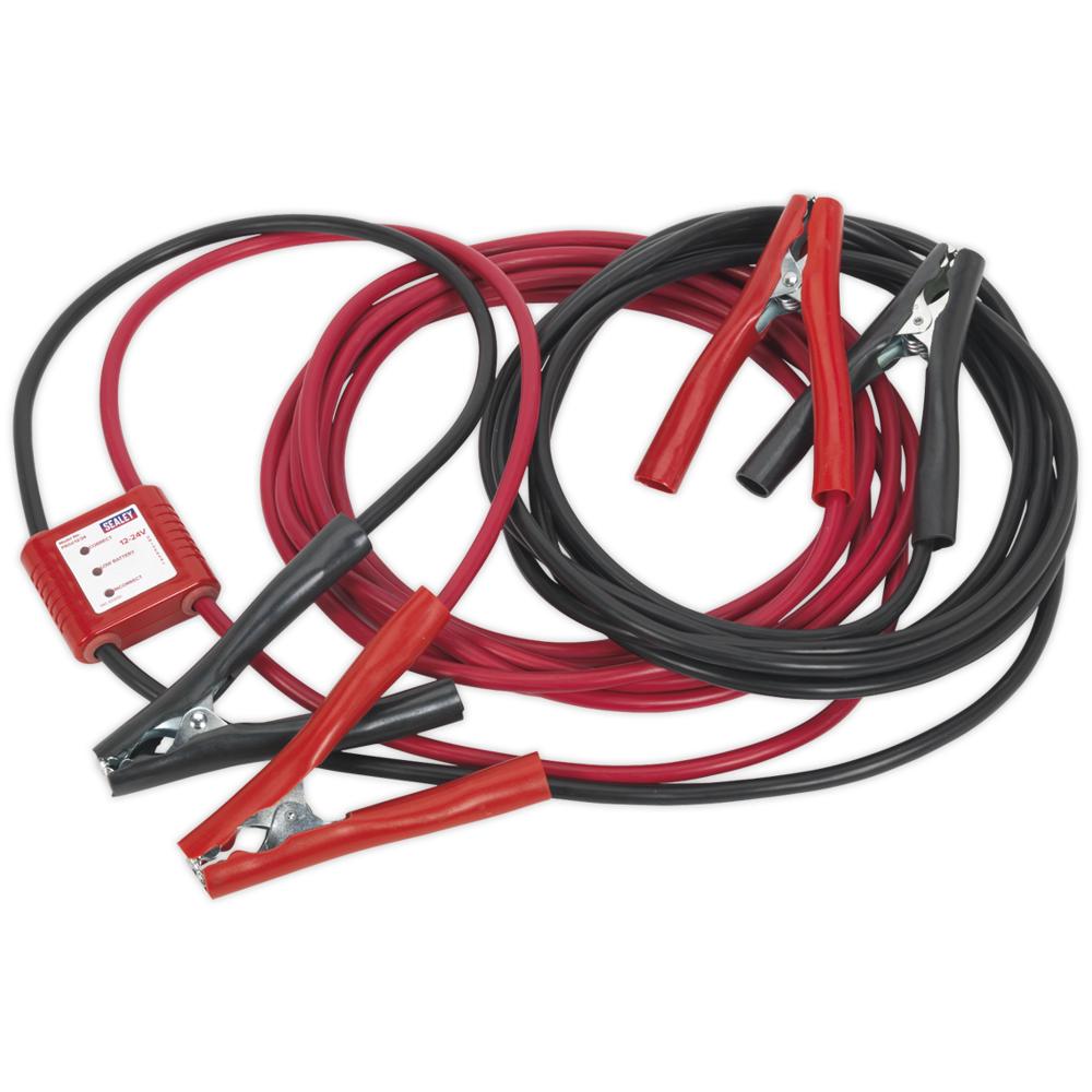 Sealey PROJ/12/24 Battery Booster Cable Jump Leads Electronics Protection