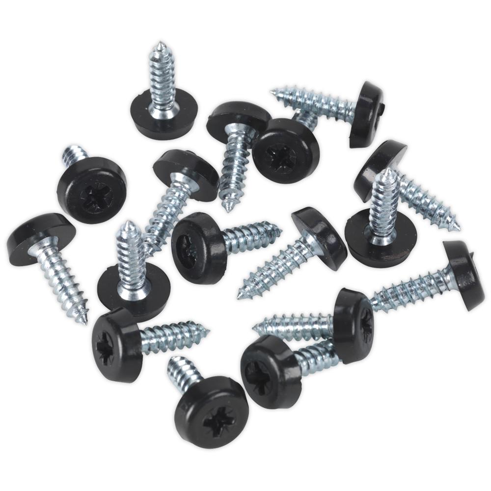 Sealey Black Plastic Enclosed Head Number Plate Screws