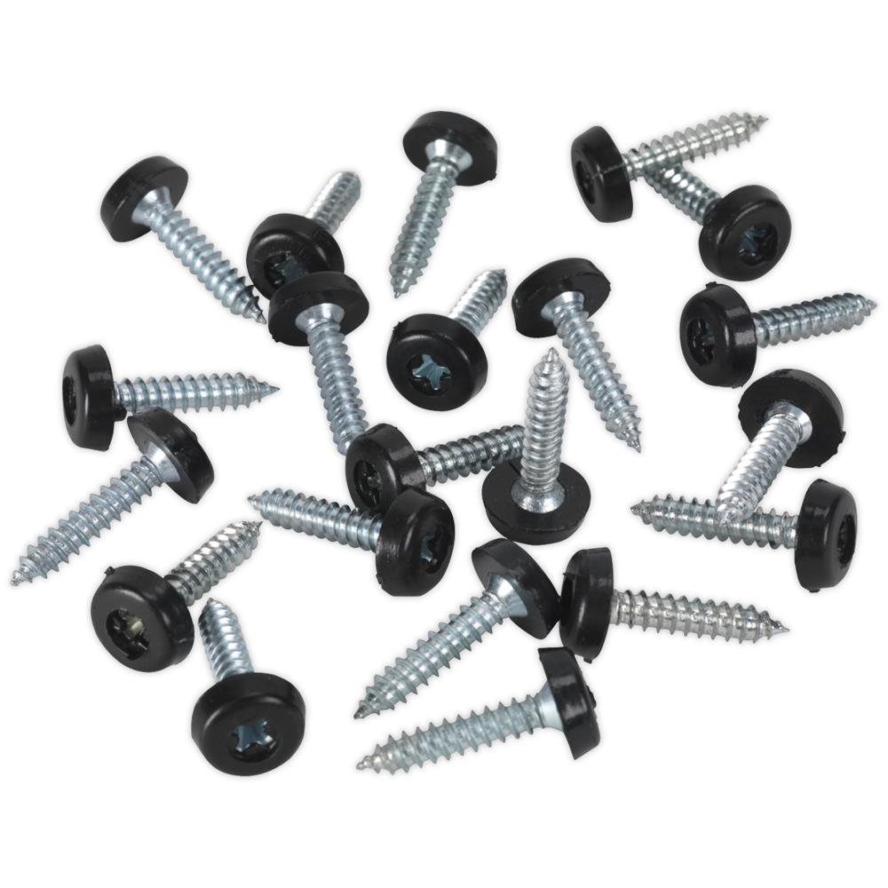 Sealey Black Plastic Enclosed Head Number Plate Screws