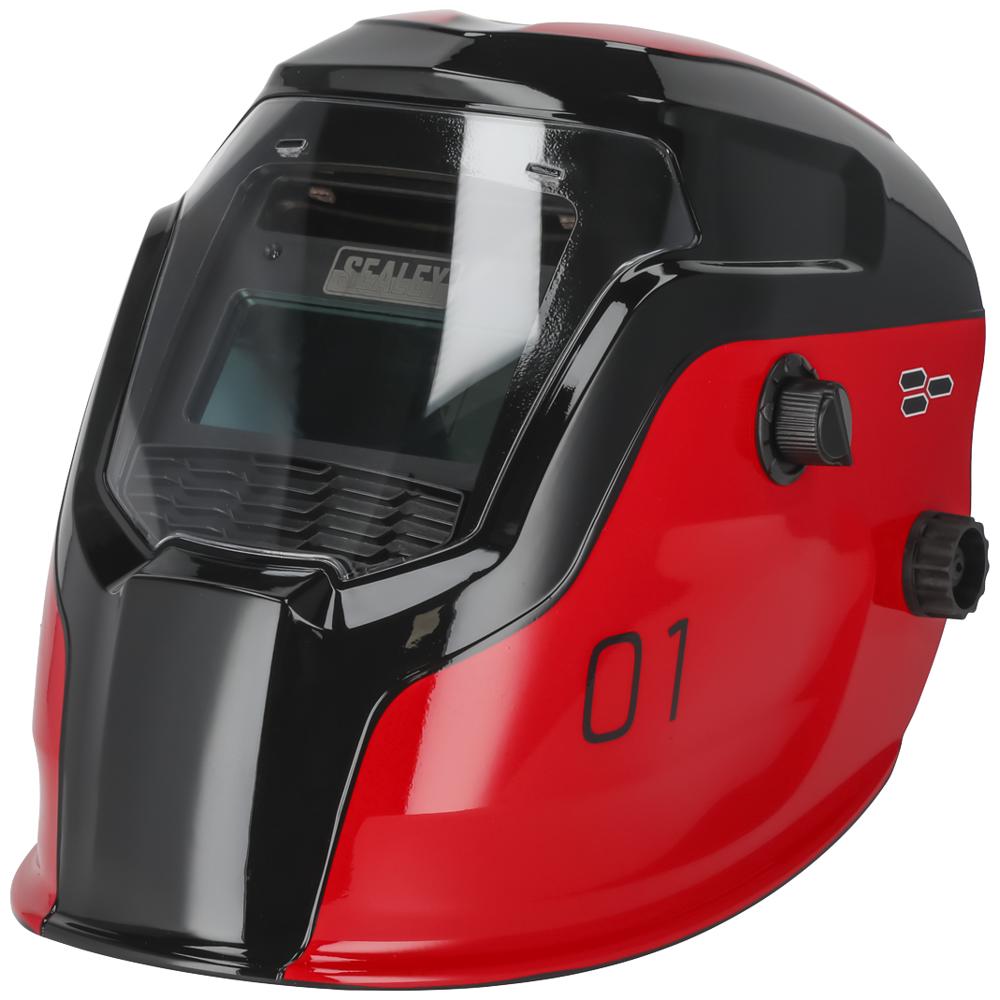 Sealey Auto Darkening Welding Helmet - red
