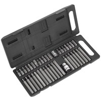 Siegen 40 Piece 3/8" and 1/2" Drive Torx, Spline and Hexagon Bit Set