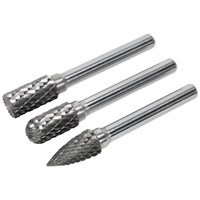 Sealey 3 Piece Tungsten Carbide Rotary Burr Set