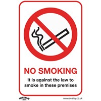 Sealey Rigid Plastic No Smoking On Premises Sign