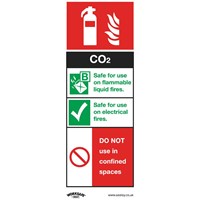 Sealey Rigid Plastic CO2 Fire Extinguisher Sign