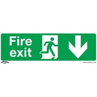 Sealey Rigid Plastic Fire Exit Arrow Down Sign