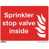 Sealey Rigid Plastic Sprinkler Stop Valve Sign