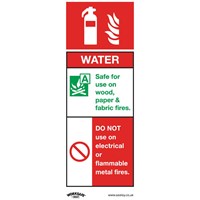 Sealey Self Adhesive Vinyl Water Fire Extinguisher Sign Pack of 10