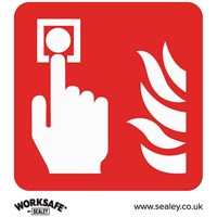 Sealey Self Adhesive Vinyl Fire Alarm Symbol Sign Pack of 10