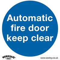 Sealey Rigid Plastic Automatic Fire Door Keep Clear Sign