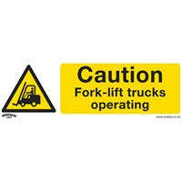 Sealey Rigid Plastic Caution Fork Lift Trucks Sign Pack of 10