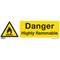 Sealey Rigid Plastic Danger Highly Flammable Sign 