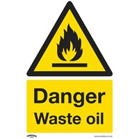 Sealey Rigid Plastic Danger Waste Oil Sign
