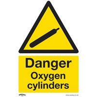 Sealey Rigid Plastic Danger Oxygen Cylinders Sign