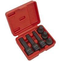 Sealey 6 Piece 1/2" Drive Impact Spline Socket Set