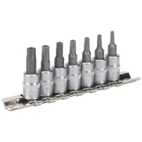 Sealey 7 Piece 1/4" Drive Security Torx Socket Bit Set