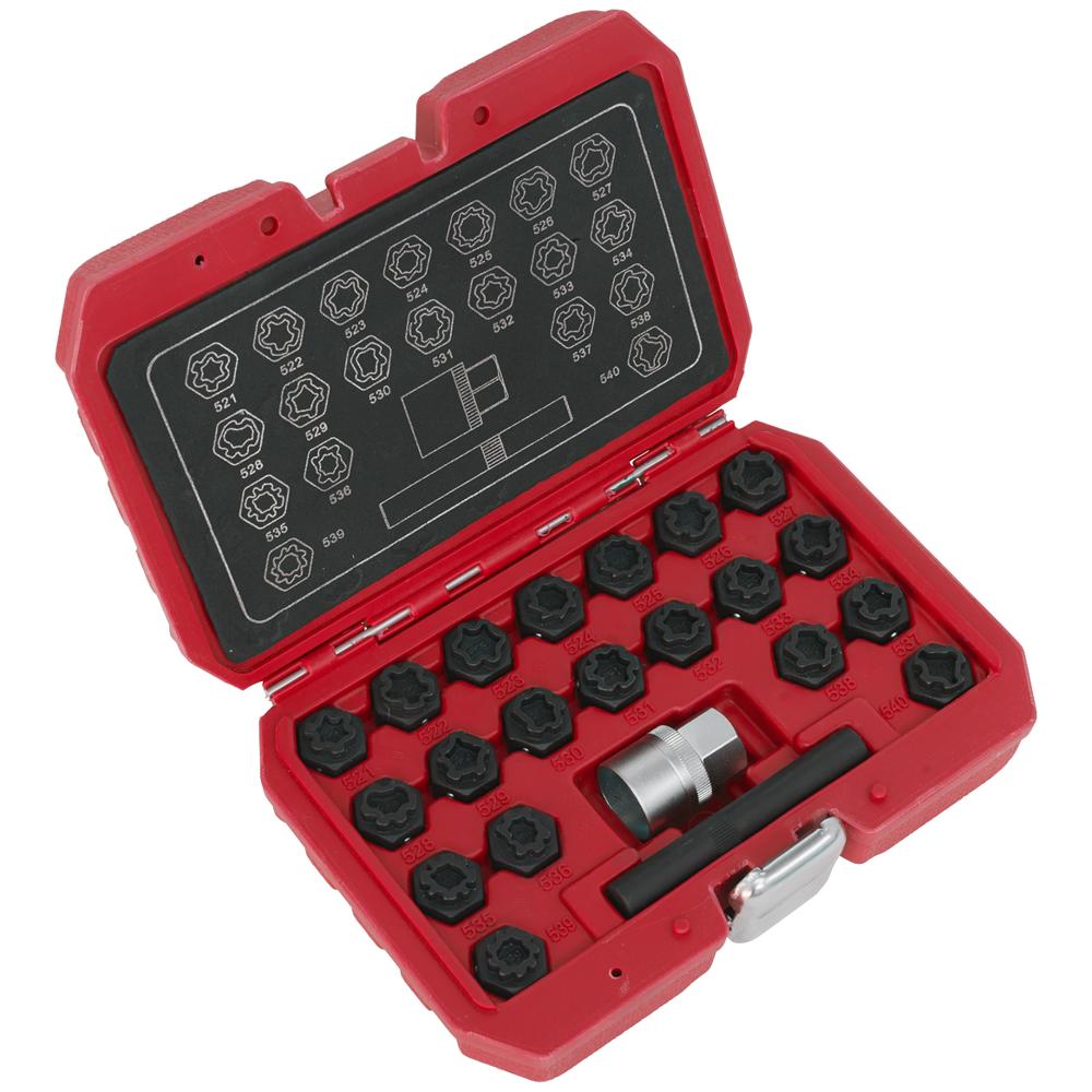 Sealey 22 Piece Locking Wheel Nut Key Set for VAG