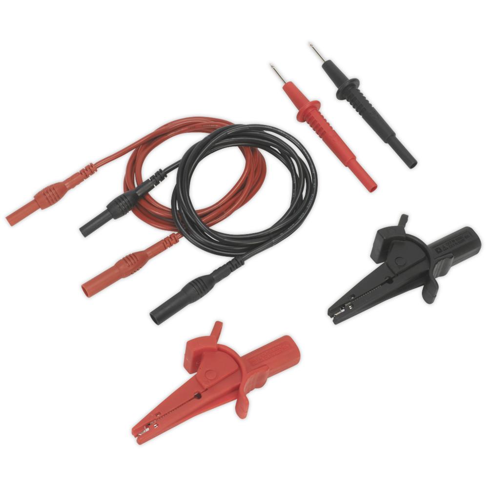 Sealey 6 Piece Test Lead and Crocodile Clip Set
