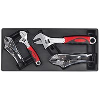 Sealey 4 Piece Locking Plier and Adjustable Spanner Set in Module Tray