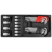 Sealey 29 Piece Hexagon Allen Key and Socket Bit Set in Module Tray
