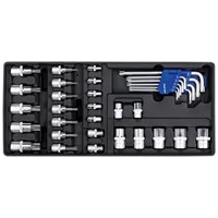 Sealey 35 Piece Torx Key, Socket Bit and Combination Drive Socket Set in Module Tray