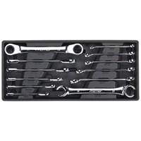 Sealey 12 Piece Flare Nut and Ratchet Ring Spanner Set Metric in Module Tray