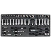 Sealey 43 Piece 1/4" Drive Socket Set Metric and Imperial in Module Tray