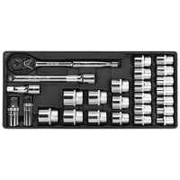 Sealey 26 Piece 1/2" Drive Socket Set Metric in Module Tray