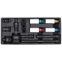 Sealey 15 Piece 1/2" Drive Impact Socket and Adaptor Set in Module Tray