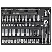 Sealey 55 Piece Combination Drive Socket Set in Module Tray