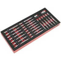 Sealey Premier 44 Piece 10mm Hex Shank Screwdriver Bit Set in Module Tray