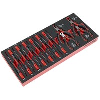 Sealey Premier 17 Piece Pliers and Precision Screwdriver Set in Module Tray