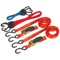 Sealey 6 Piece Tie Down Ratchet and Bungee Cord Set