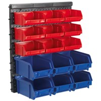 Sealey Wall Mount Bin Storage System and 15 Bins