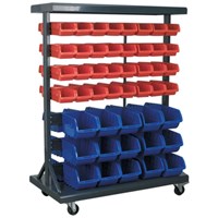 Sealey Mobile Bin Storage System and 94 Bins