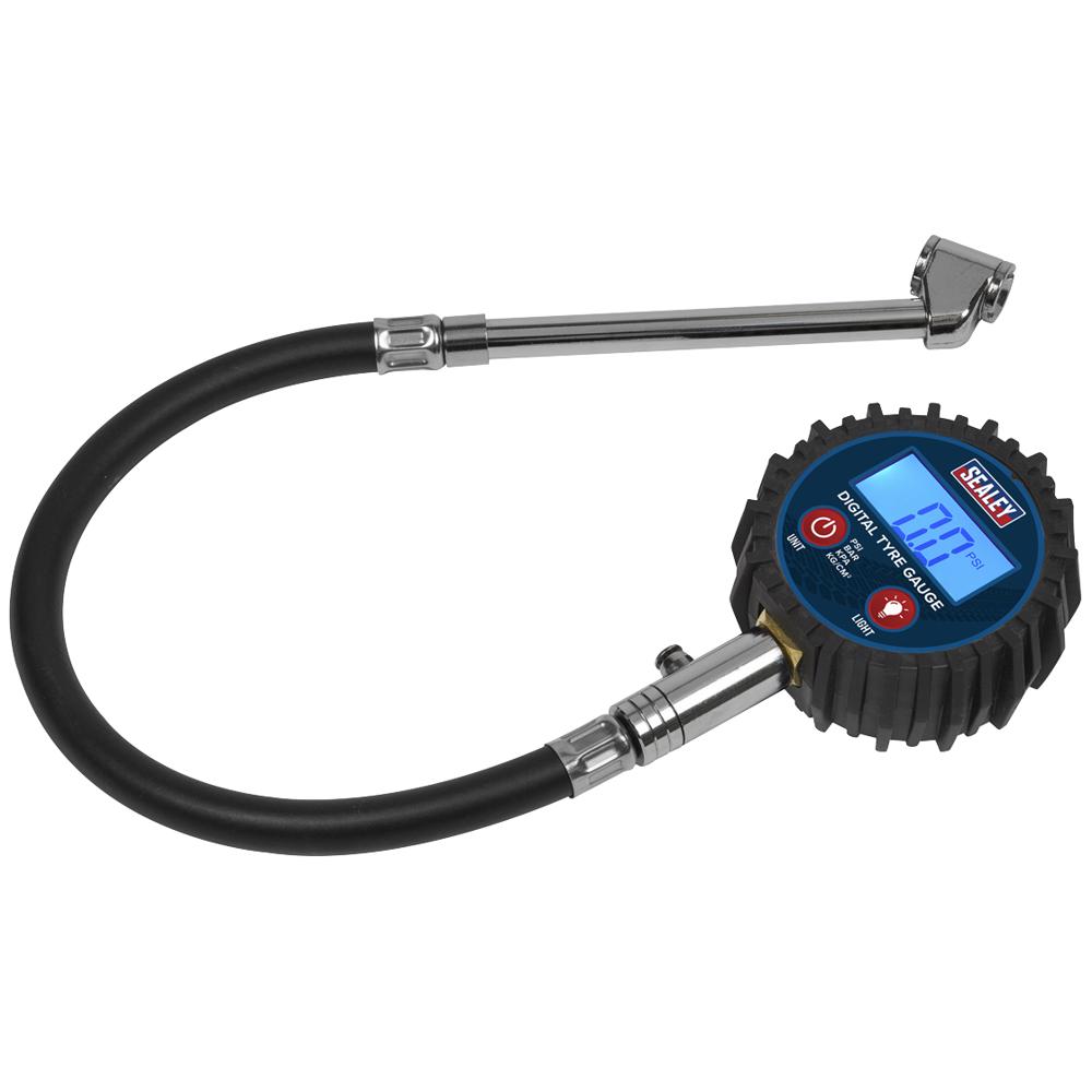 Sealey Twin Push On Connector Digital Tyre Pressure Gauge