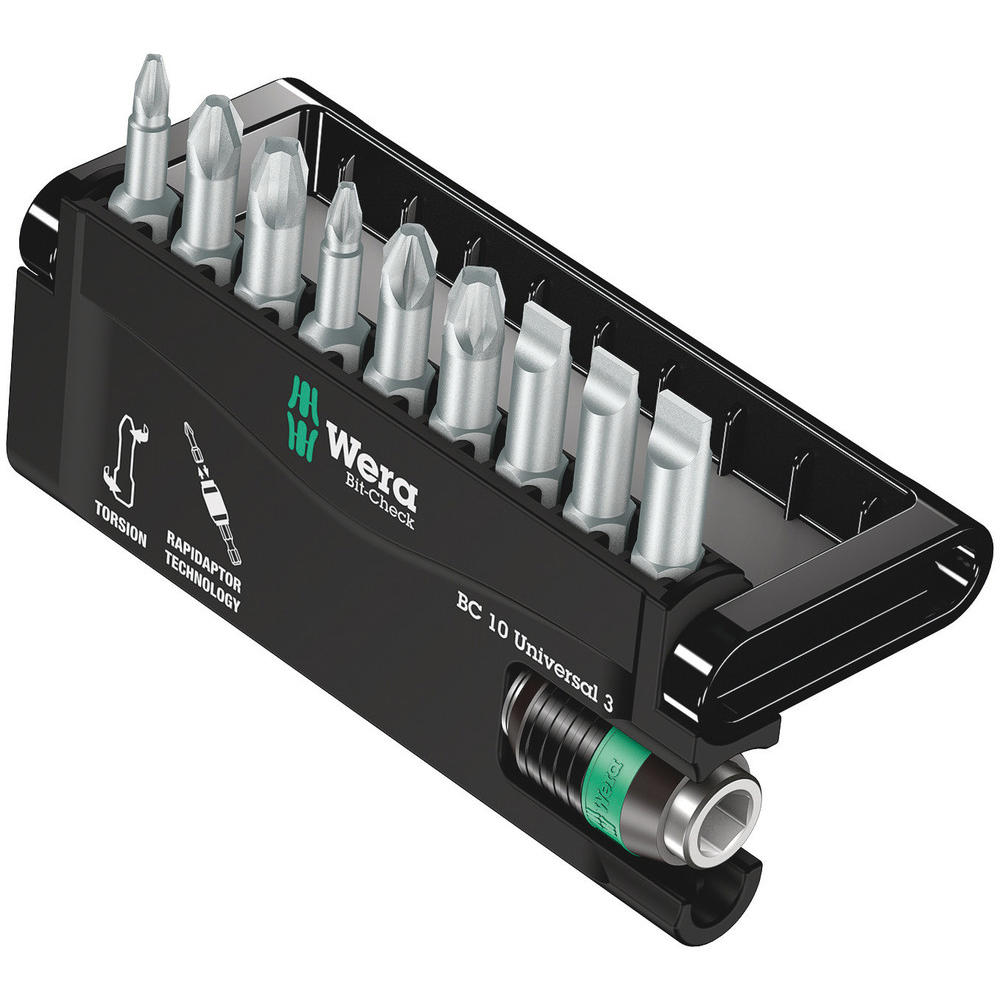Wera 10 Piece Bit-Check Torsion Screwdriver Bit Set | Screwdriver Bits